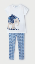 Mayoral - 2-teiliges Set/ T-Shirt weiß Elefant & Leggings blau